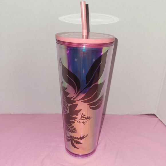 Starbucks Spring 2022 Mother’s Day Pink Flower Iridescent 24oz Tumbler Venti - Picture 2 of 7